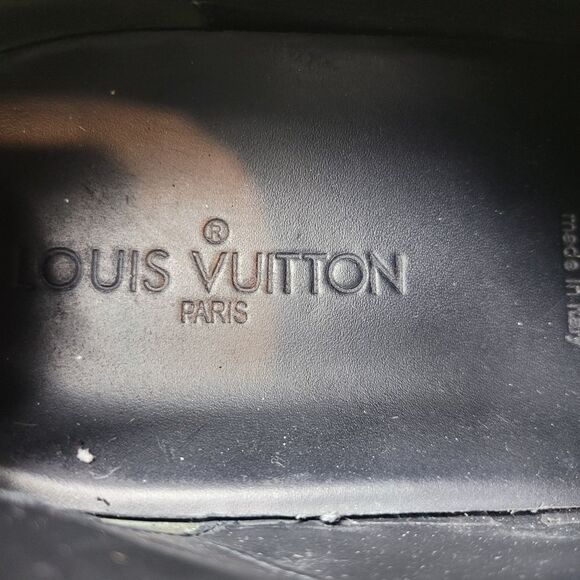 Authentic Louis Vuitton Mens Size 9 Black Leather High Top Sneakers MS 1103 - Picture 9 of 12